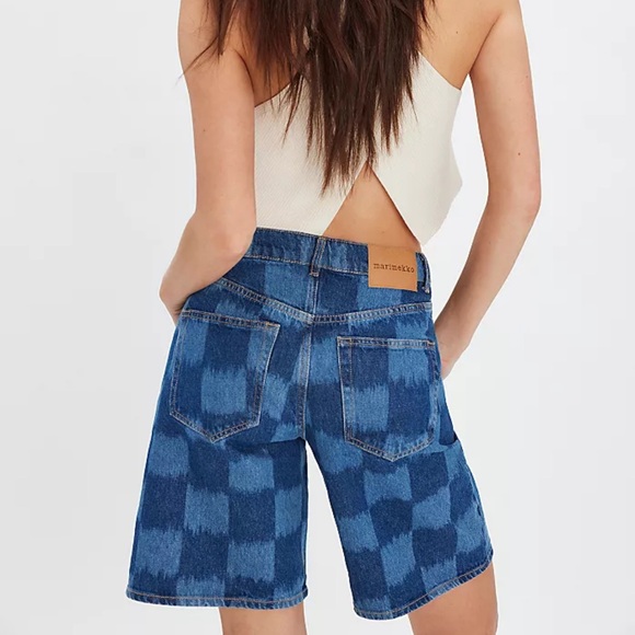 Marimekko Maridenim Marssi Unikko Shorts Check - Picture 2 of 3